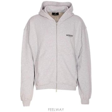 26FW 리프레젠트 후드 티셔츠 OCM41122 158 GREY