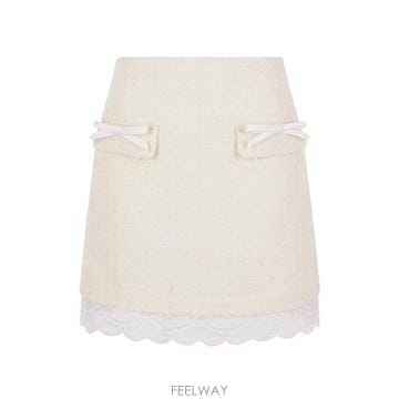 26FW 셀프 포트레이트 미디 스커트 PF26002SKC CREAM WHITE