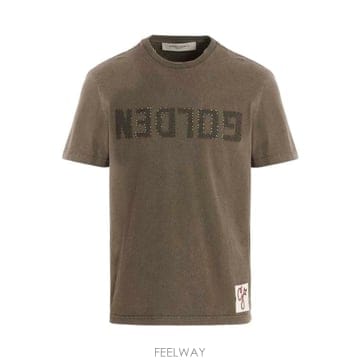 26FW 골든구스 골든 로고 프린트 반팔 티셔츠 GMP01220 P00067135479 GREEN