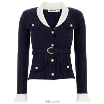 26FW 셀프 포트레이트 가디건 PF26131CN NAVY