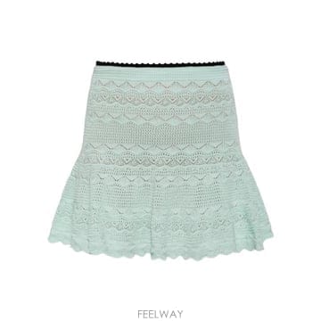 셀프포트레이트 미디 스커트 그린