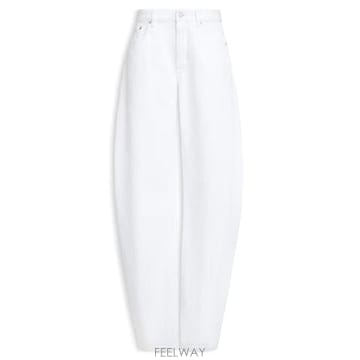 26FW 알라이아 스트레이트 팬츠 AA9P1280D027D 000 WHITE