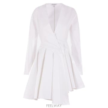 25SS 알라이아 미디 원피스 AA9R2618T447A 000 WHITE