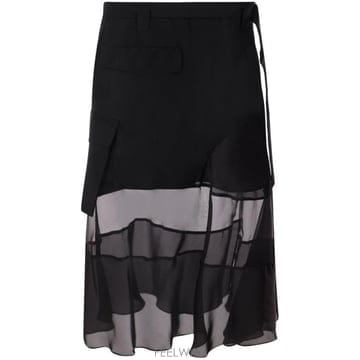 25SS 사카이 미디 스커트 2507641 001 Black