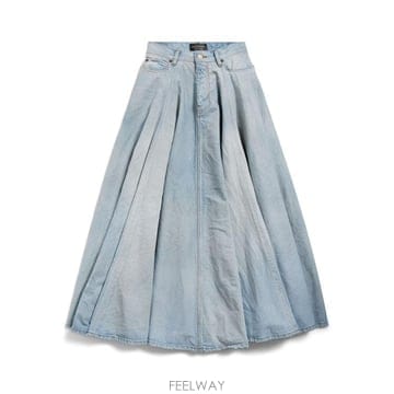 26SS 발렌시아가 고뎃 맥시 스커트 856906 TTWB14009 NAVY
