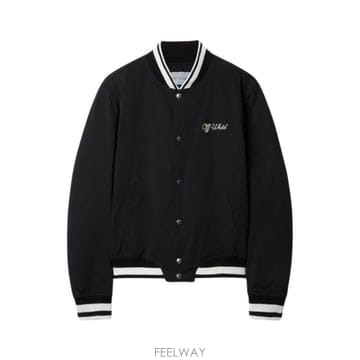 25FW 오프화이트 봄버 자켓 44MEH05FC9F001 1001 Black