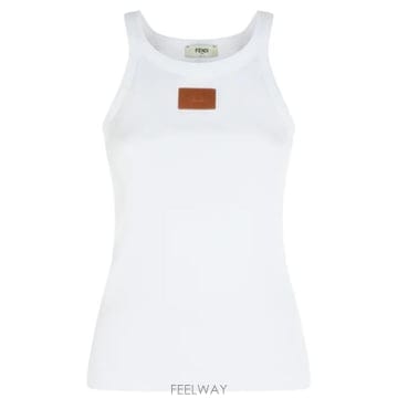 26FW 펜디 민소매 티셔츠 FS7966 AW87F0ZNM WHITE