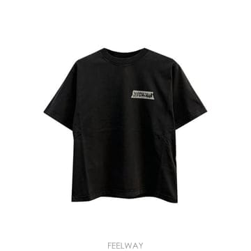 26SS 발렌시아가 마스킹 테이프 티셔츠 850990 TTVL61041 BLACK