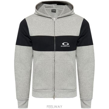 25SS 발렌시아가 로고 후드 집업 808832 TRVJ21167 GREY