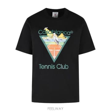 CASABLANCA 26FW ī�����ī ���� Ƽ���� M PF26 JTS 001 19BLACK JERSEY TENNIS CLUB26FW ī�����ī ���� Ƽ���� M PF26 JTS 001 19BLACK JER