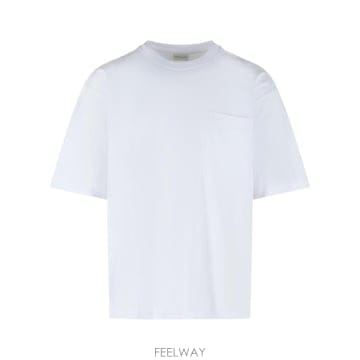 Dries Van Noten 26SS �帮�� �� ��ư ���� Ƽ���� 021110 3603001 White26SS �帮�� �� ��ư ���� Ƽ���� 021110 3603001 White