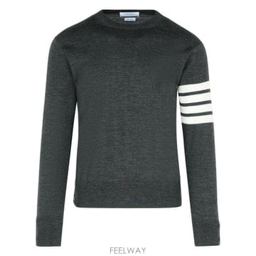 26FW 톰브라운 사선완장 메리노 울 니트 MKA002A Y1014022 Grey