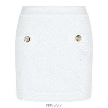 25FW 발망 숏 스커트 FF1LB015KI740FA White
