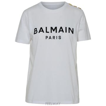 Balmain 26FW �߸� �ĸ� ����Ʈ Ƽ���� BF1EF005BB02GAB White26FW �߸� �ĸ� ����Ʈ Ƽ���� BF1EF005BB02GAB White