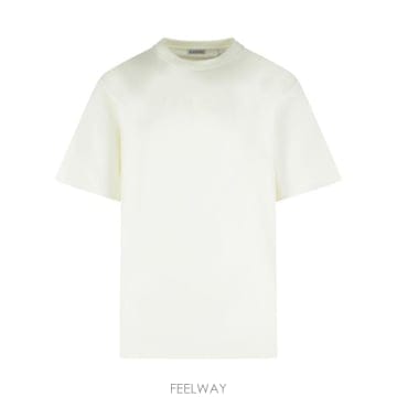 26SS 버버리 체크 커시브 로고 코튼 티셔츠 8119080B7078 White