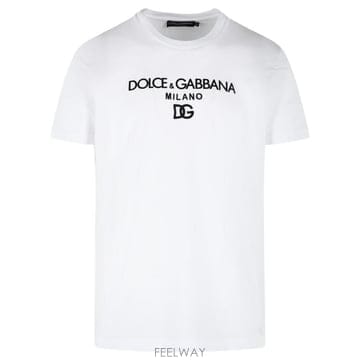 Dolce&Gabbana 26SS ��ü�ذ��ٳ� DG ������̴��� ��ư Ƽ���� G8PD7Z G7P0HW0800 White26SS ��ü�ذ��ٳ� DG ������̴��� ��ư Ƽ���� G8PD7Z G