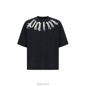 Palm Angels 26FW �ʾ����� ���� Ƽ���� PAMAA003JR001 1003 BLACK OFF WHITE26FW �ʾ����� ���� Ƽ���� PAMAA003JR001 1003 BLACK OFF