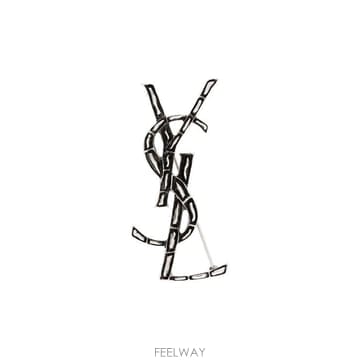 26FW 생로랑 YSL 오피움 크로커다일 브로치 470371Y1500 8142 Argento
