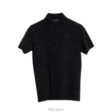 26FW 구찌 울 실크 자카드 폴로 셔츠 875492XKFPE 1043 Nero