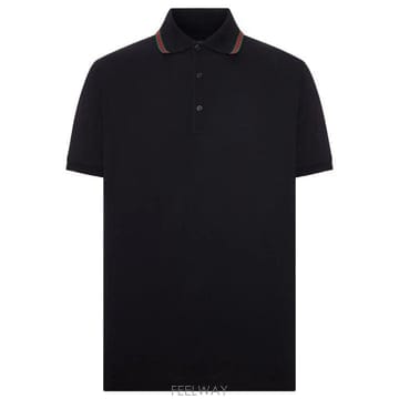 26FW 구찌 코튼 저지 피케 폴로 셔츠 872468XJHX5 1000 Nero