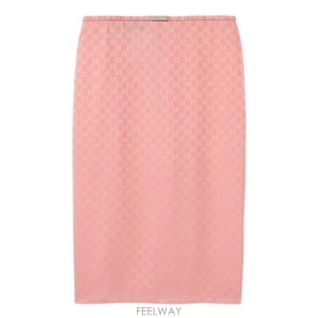 25FW 구찌 GG 실크 자카드 스커트 846275ZATF9 5136 Pink