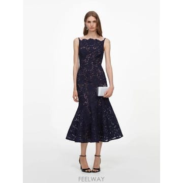 26FW 셀프 포트레이트 롱 원피스 AW26043MN NAVY Blu