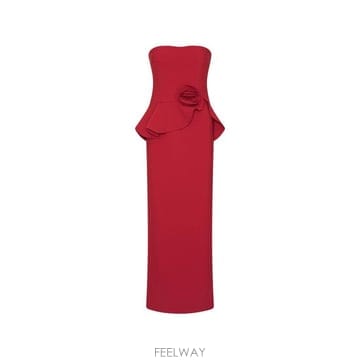 26FW 로테이트 롱 원피스 116649 2240 Rosso