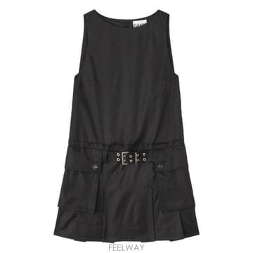 26SS 가니 미디 원피스 A1030167 099 Nero