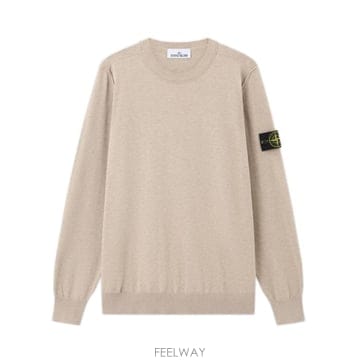 26SS 스톤 아일랜드 소프트 오가닉 코튼 스몰 롤 디테일 크루넥 스웨터 L1S155100053S00B2 V