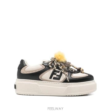 26SS 펜디 매치 소프트 레더 로우탑 스니커즈 8E8721AY9N F1V7Q Nero