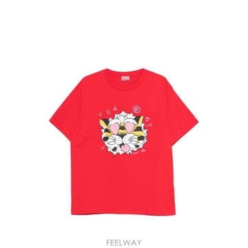 26SS 겐조 Wild Tiger 오버사이즈 티셔츠 FG55TS4034SG 22 Rosso