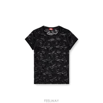 26FW 디젤 반팔 티셔츠 A183150DRAK 900 Nero