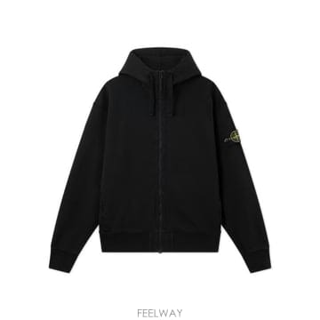 26FW 스톤 아일랜드 오가닉 코튼 플리스 와펜 집업 후드 티셔츠 오가닉 코튼 플리스 와펜 집업 후드 티셔츠