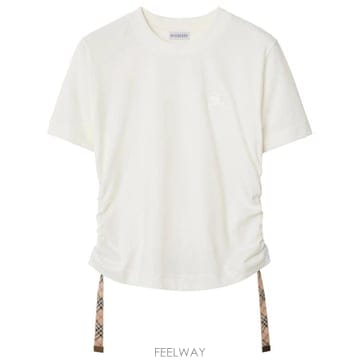 버버리 체크 트리밍 반팔 티셔츠