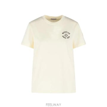 26SS 몽클레어 자수 로고 코튼 티셔츠 L10938C0003089AUO 034 Bianco