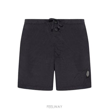 26SS 스톤 아일랜드 포켓 나일론 메탈 에코닐 에코닐 레귤러 핏 미드 렝스 스윔 쇼츠 L1S15B10000
