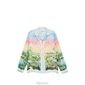 CASABLANCA 26FW ī�����ī ���� AW26 SH 006 04 TENCL BLUE GREEN26FW ī�����ī ���� AW26 SH 006 04 TENCL BLUE GREEN