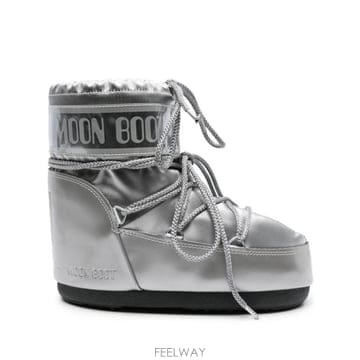 26FW 문부츠 아이콘 나일론 로우 부츠 80D1409350 H001 Argento