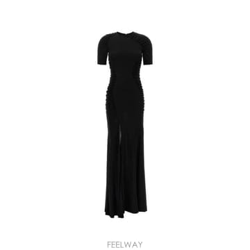 26FW 빅토리아 베컴 롱 원피스 1326WDR007375A BLACK Nero