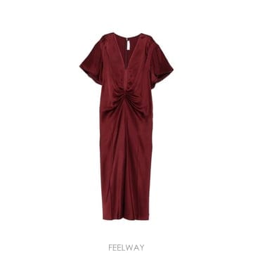 26FW 빅토리아 베컴 롱 원피스 1226WDR005195D BURGUNDY Bordeaux