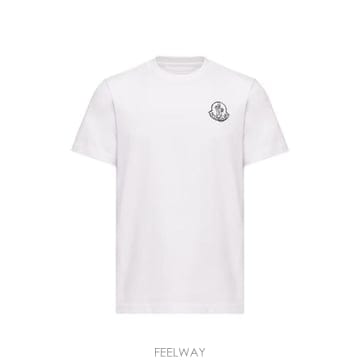 26FW 몽클레어 로고 프린트 티셔츠 8C00025 89AUG00A Bianco
