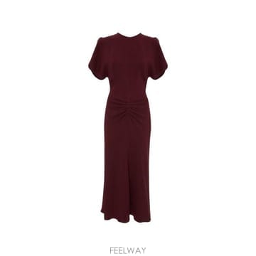 26FW 빅토리아 베컴 롱 원피스 1226WDR005227A BURGUNDY Bordeaux