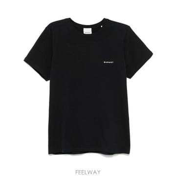 26FW 이자벨마랑 재퍼 플레인 코튼 티셔츠 TS0047HA B3N13H01BK Nero