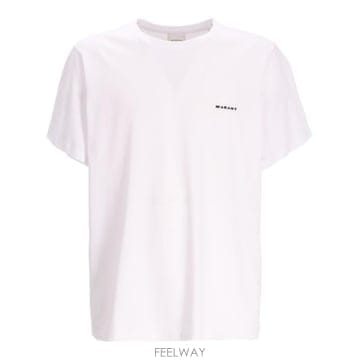 26FW 이자벨마랑 재퍼 플레인 코튼 티셔츠 TS0047HA B3N13H20WH Bianco