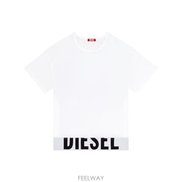 디젤 UFTEE 스포츠 크롭 반팔 티셔츠