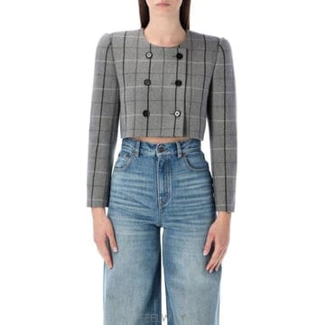 26SS 끌로에 수트 자켓 CH26SVE12165 961 GREY WHITE CHECK