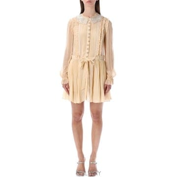 26SS 셀프 포트레이트 미디 원피스 RS26034ST TAN TAN BEIGE