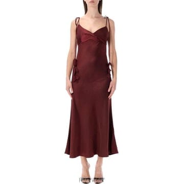 26SS 셀프 포트레이트 미디 원피스 RS26218MBU BURGUNDY Viola