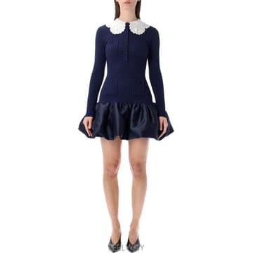 26SS 셀프 포트레이트 미디 원피스 RS26106SBN NAVY Blu