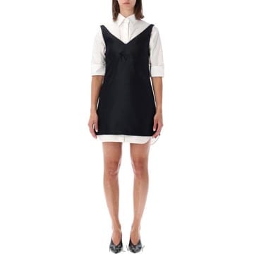 26FW 발렌시아가 하이브리드 셔츠 미니 드레스 A00296TUT22 1000 Nero